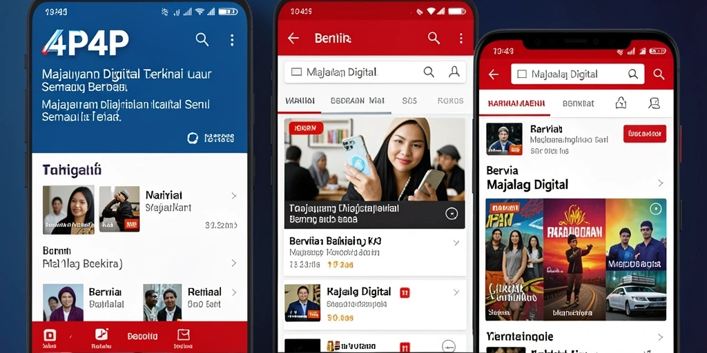 Tampilan antarmuka aplikasi Majalah Digital 4P4P yang menarik dan informatif.