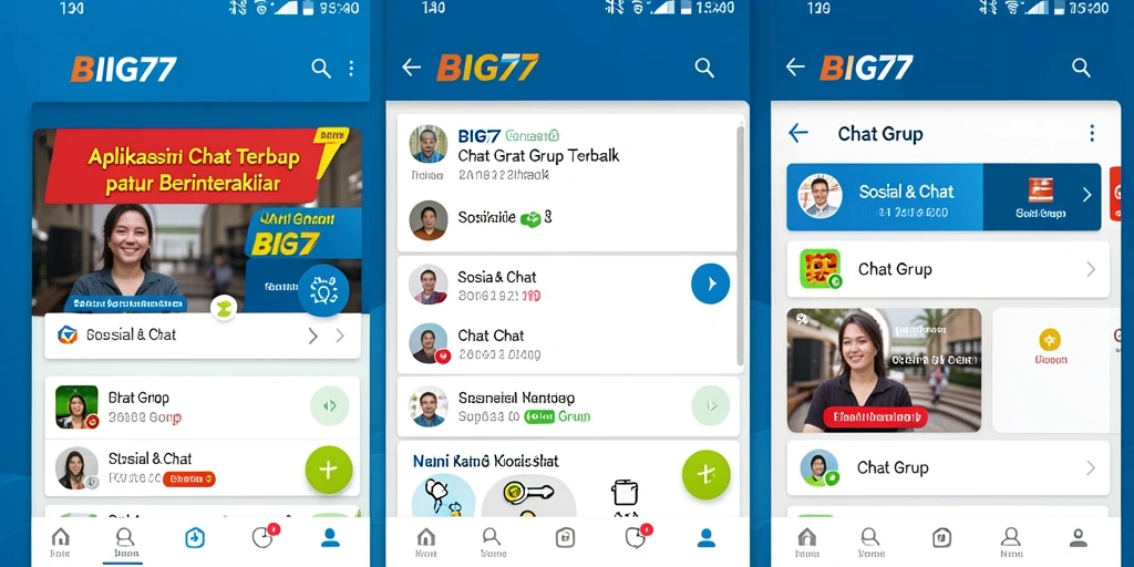 Antarmuka pengguna BIG77 yang memudahkan chat grup.