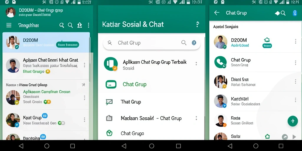 Tampilan antarmuka grup D200M dengan fitur chatting yang menarik.