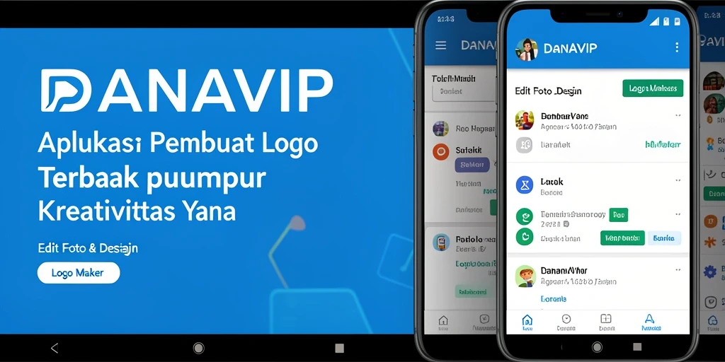 Antarmuka pengguna DANAVIP yang memudahkan pembuatan logo.