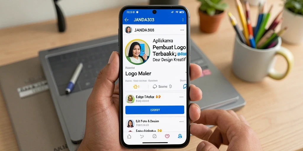 Antarmuka aplikasi JANDA303 untuk pembuatan logo yang intuitif dan modern.