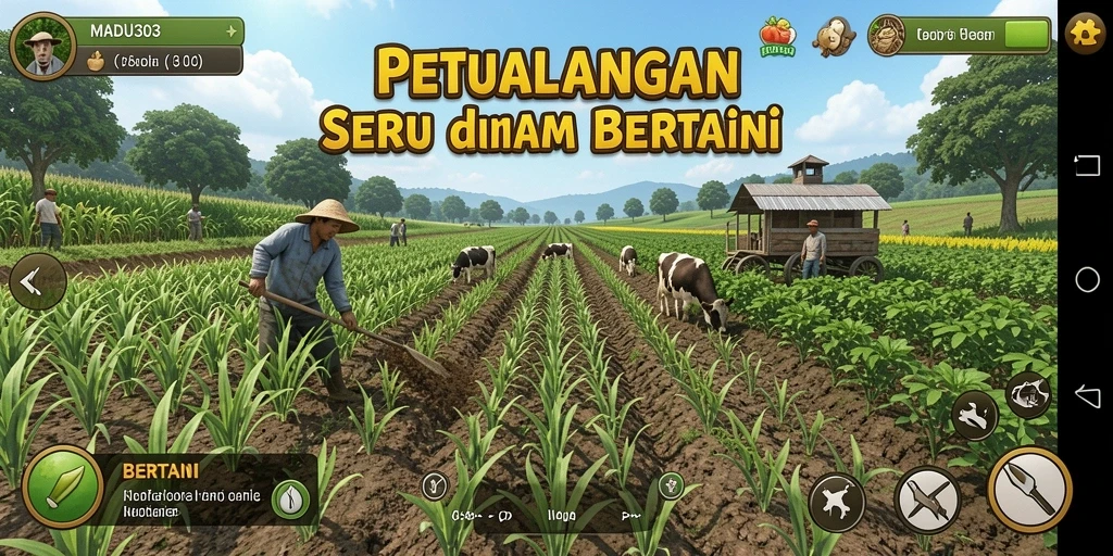 Antarmuka MADU303 yang menarik dan intuitif untuk bertani.