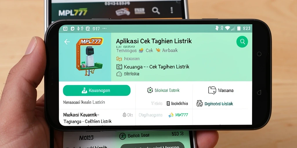 Antarmuka aplikasi MPL777 untuk cek tagihan listrik yang mudah digunakan.