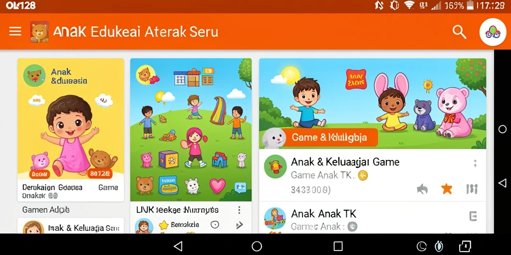 Tampilan antarmuka yang ceria dan interaktif dari OLX128.