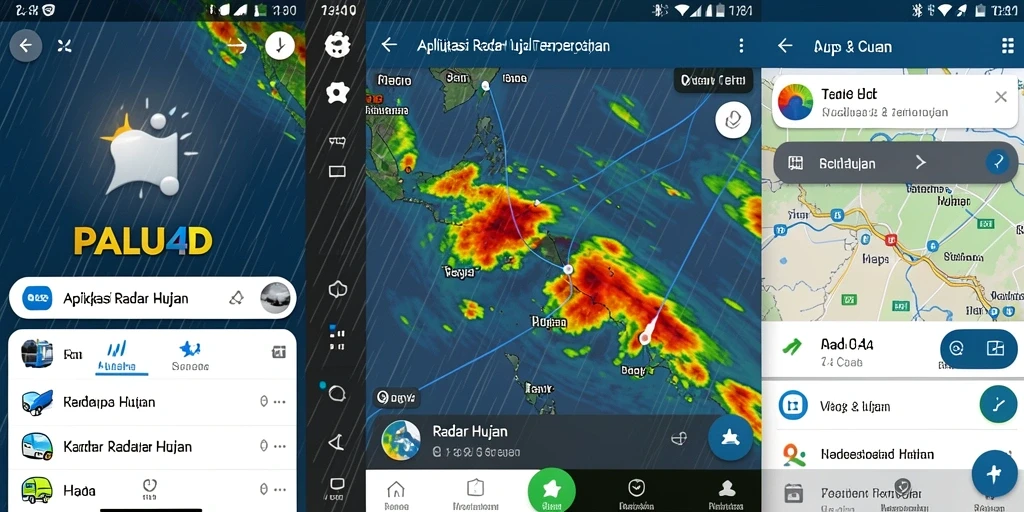 Tampilan antarmuka aplikasi Radar Hujan PALU4D yang informatif.