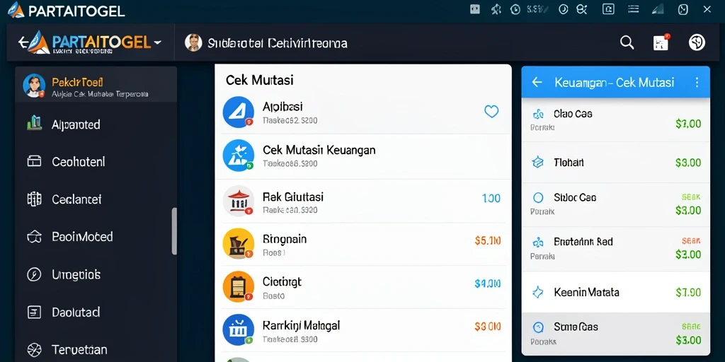 Tampilan antarmuka PARTAITOGEL yang menampilkan fungsi Cek Mutasi.