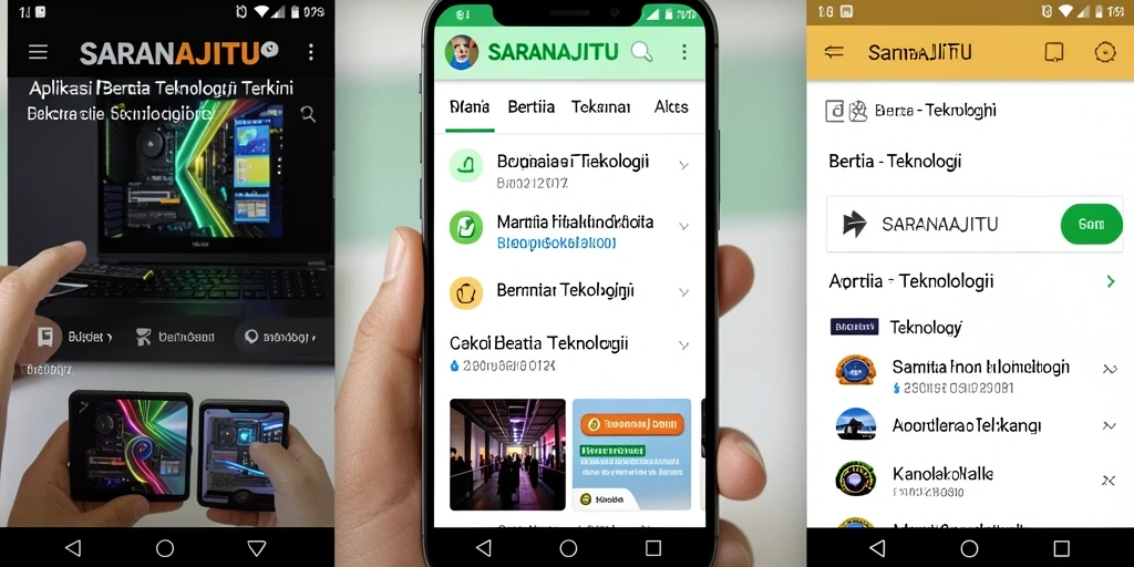 Tampilan antarmuka pengguna aplikasi SARANAJITU yang menarik dan informatif.
