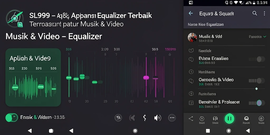 Antarmuka menarik dari aplikasi Equalizer SL999 dengan pengaturan suara yang mudah.