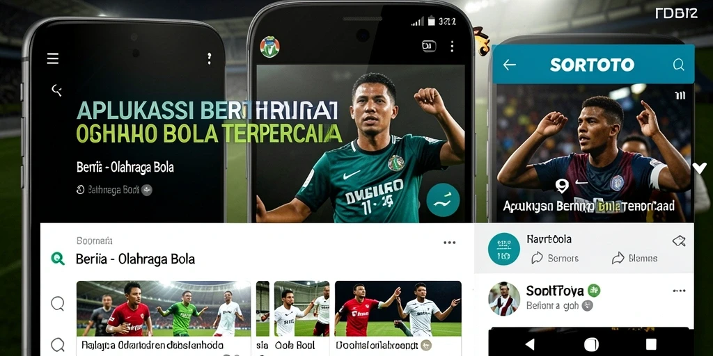Tampilan utama aplikasi SORTOTO menampilkan berita olahraga bola terbaru.