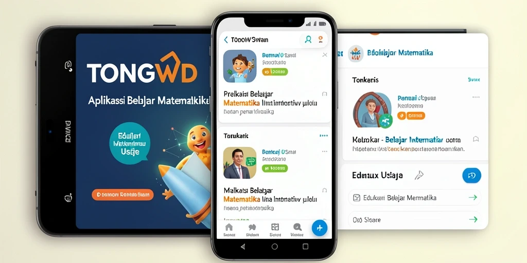 Tampilan antarmuka TONGWD yang intuitif dan menarik saat belajar matematika.